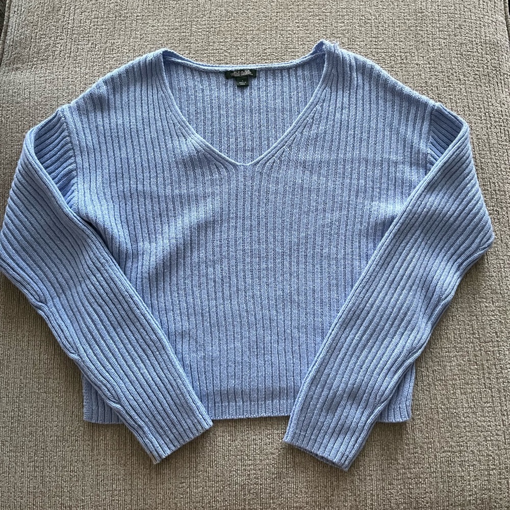 Blue ribbed sweater size S